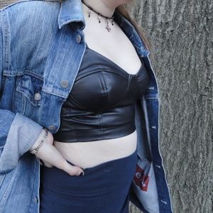 Faux- Leather Bustier